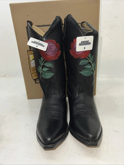 New Women’s Black Smoky Mountain Cowboy Boots. 3688 Y 6 D. 20-110