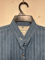 New Women’s Cowboy Threads Blue Stripe Long Sleeve Button Up Size Small KK-57