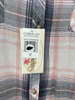 New Women’s Cumberland Pink Purple Plaid Long Sleeve Button Up XL GG-85