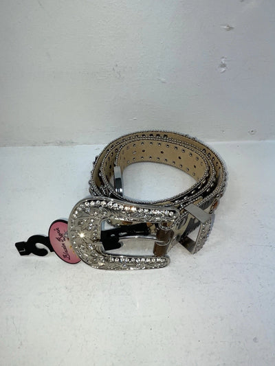 New Cow Print Genuine Leather Blazin Roxx Bling L Belt #N3510602 Z-77
