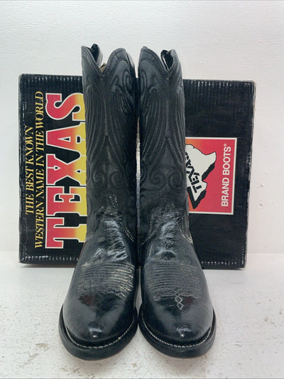 New Men’s Black Texas Brand Cowboy Boots. 6810 10 D. 7-38