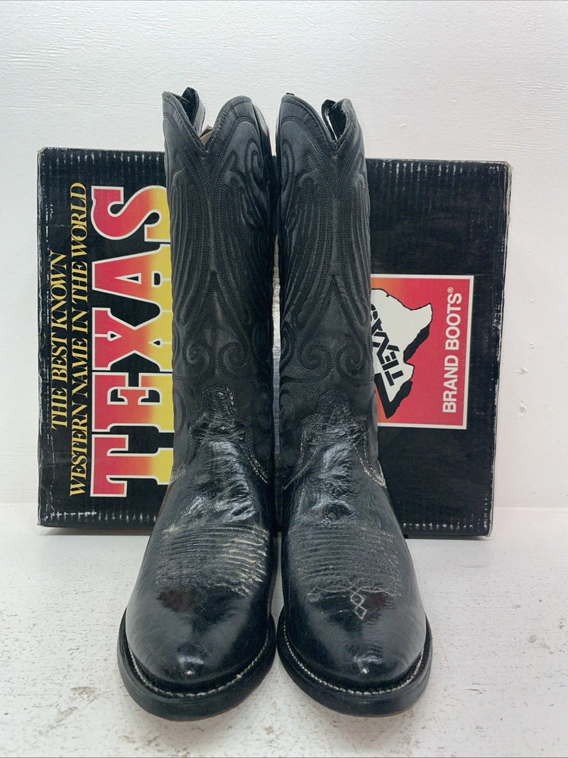New Men’s Black Texas Brand Cowboy Boots. 6810 10 D. 7-38
