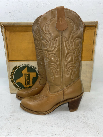 New Women’s Brown Texas Brand Cowboy Boots. 4911 7.5 7 1/2 M. 17-33