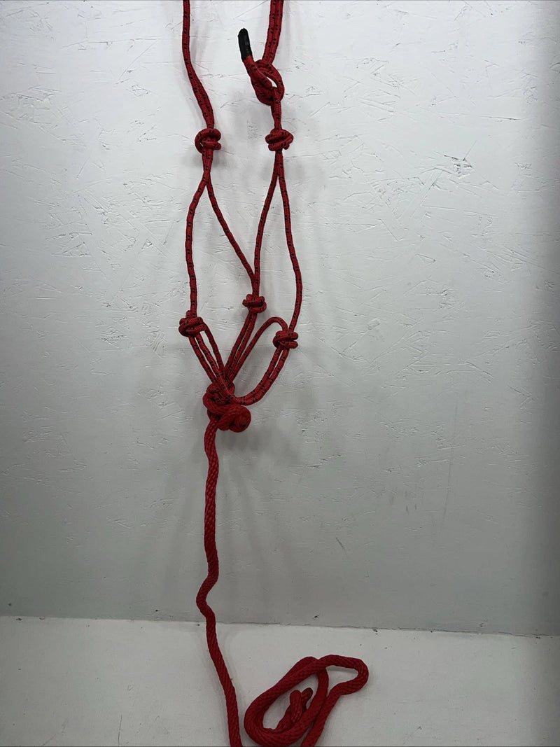 New Tough Red 1 Poly Rope Halter And 8” Lead Rope #50-1010 G-505