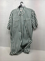 New Men’s Longhorn Teal Strip Short Sleeve Button Up 4XL E-51