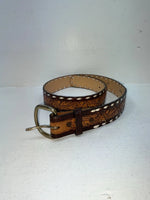 New Brown Genuine Leather Tooled 32” Belt #78000 Z-96