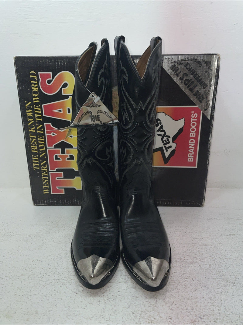 New Men’s Black Texas Brand Cowboy Boots. 6210 7.5 7 1/2 D. 1-81