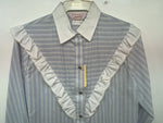 New Women’s Blue Striped H Bar C Long Sleeve Button Up Shirt #20119 3B-33