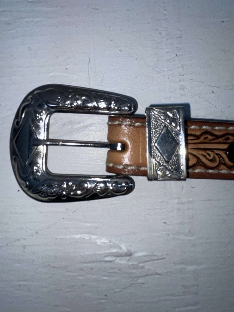 New Brown Genuine Leather Tooled 26” Belt #102 NN-63 