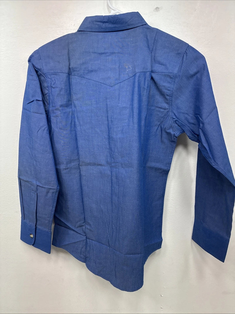 New Kids ELY Classic Blue Jean Design Long Sleeve Button Up Medium LL-27