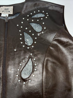 New Women’s Brown Leather 1849 Authentic Ranchwear Vest 2X #77872 WW-29