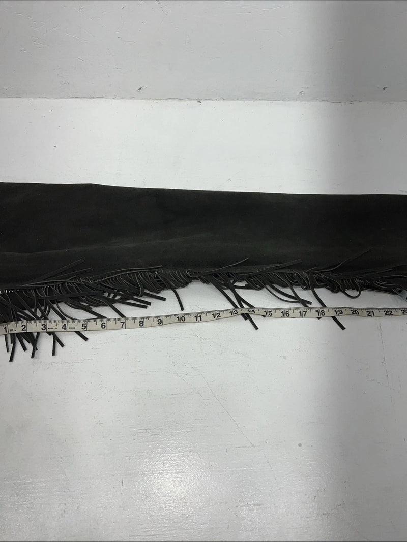 NOS Gray Show Chaps With Fringe Adjustable Waist 36” N-22