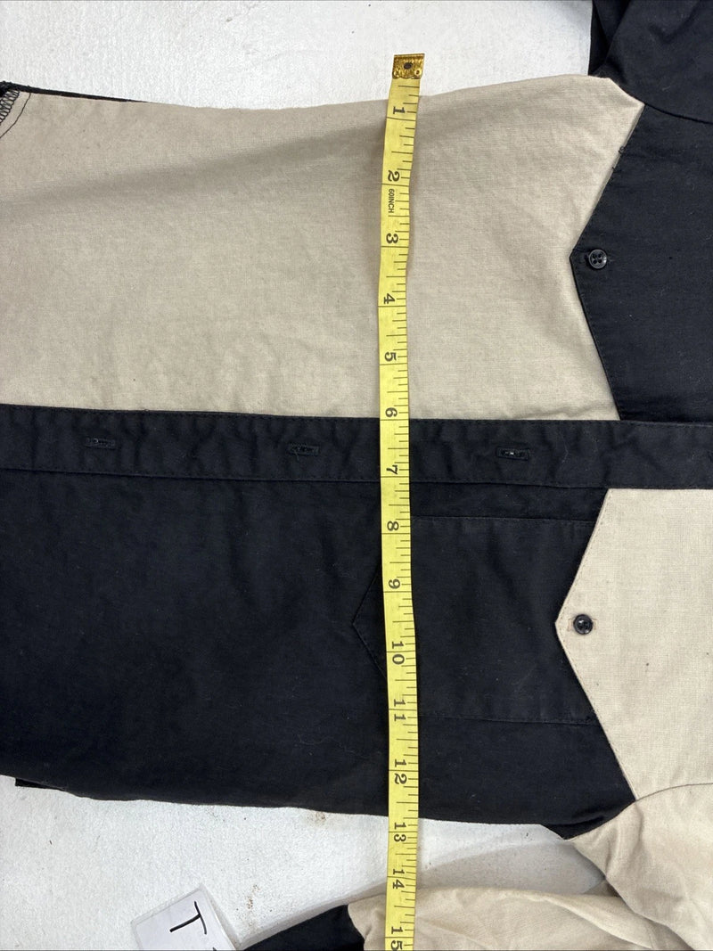 New Kids Cowboy Threads Black Tan Long Sleeve Button Up Size 5 TT-24