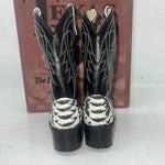 New Children’s Black And White Texas Brand Cowboy Boots. C104 10.5 10 1/2. 24-52