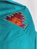 New Men’s Wrangler Teal Western Design Long Sleeve Cover Button Up Small J-49