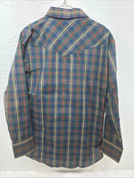 New Men’s ELY Plains Green Plaid Long Sleeve Pearl Snap 16.5 X 34 Large AA-43