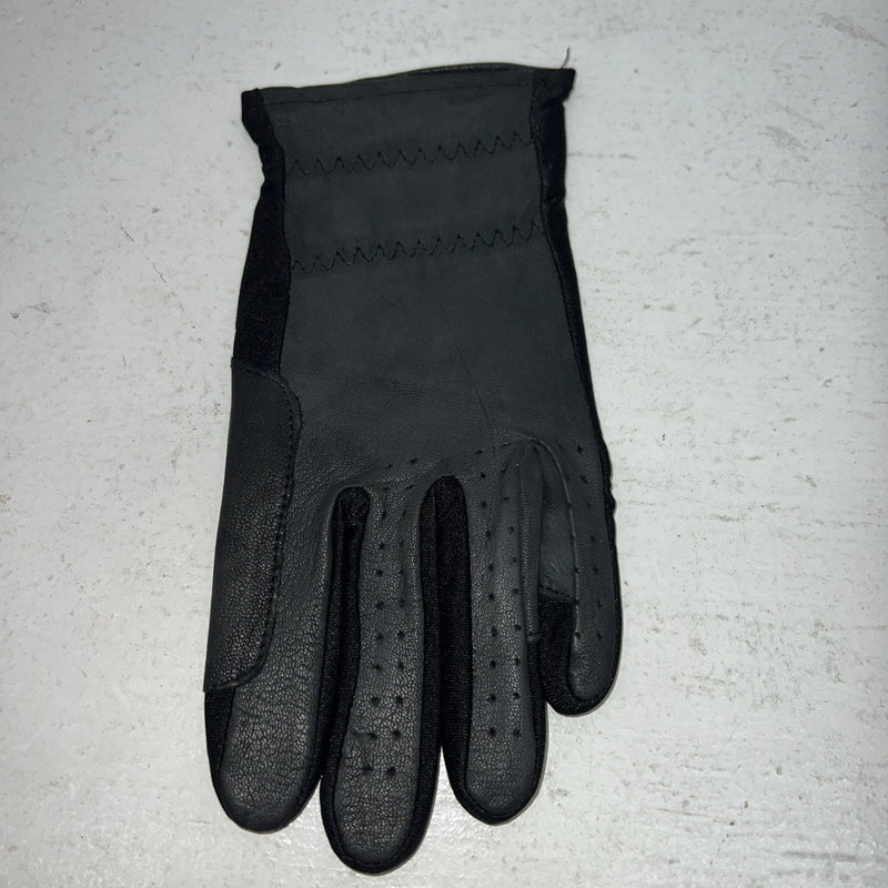 New Tuff Mate Black Riding And Show Leather Gloves Size 6 #1303 E-502