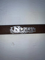 New Brown Genuine Leather Nocona Silver Pendent 32” Belt #3216244 Z-143