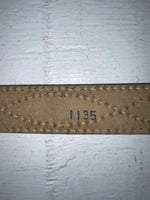 New Black Genuine Leather Stitched 18” Belt #1135 NN-77