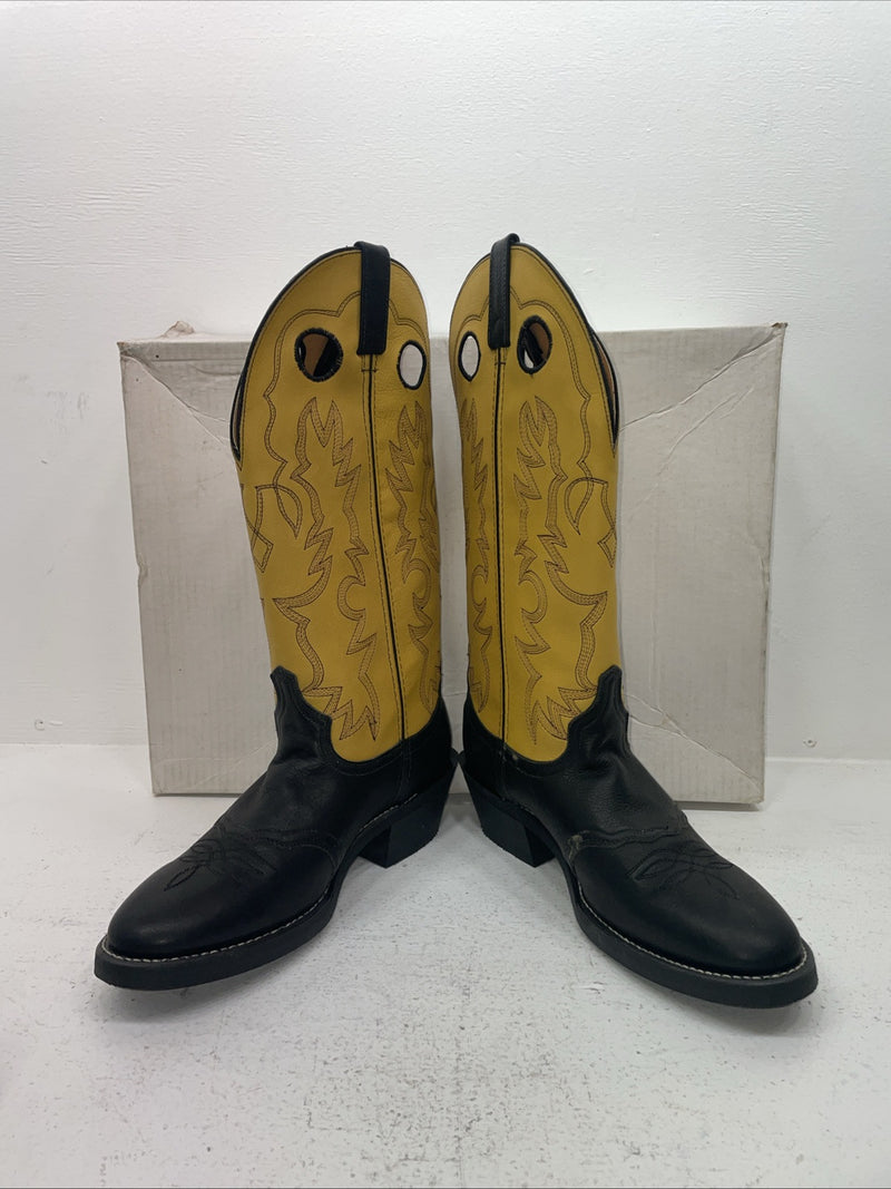New Men’s Yellow American West Cowboy Boots. 62023 10 D. 6-93