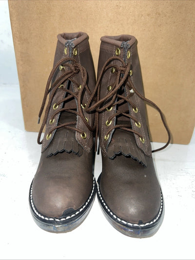 New Children’s Brown Lace Up Bronco Boots. C1361 11 D.24-88
