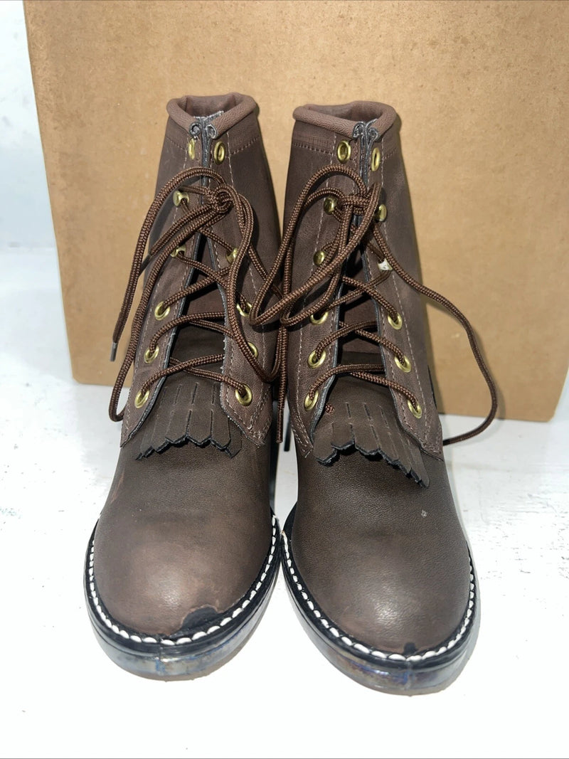 New Children’s Brown Lace Up Bronco Boots. C1361 11 D.24-88