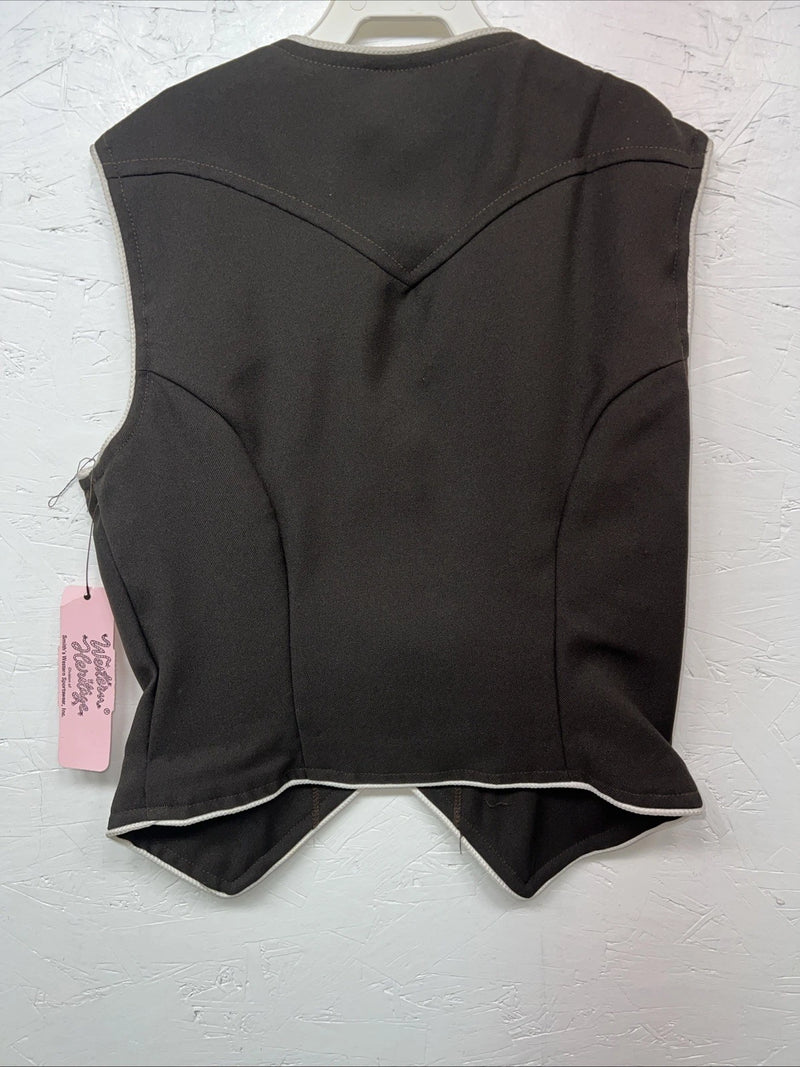 New Women’s Brown Western Heritage Western Show Vest 12 #54708 E-610