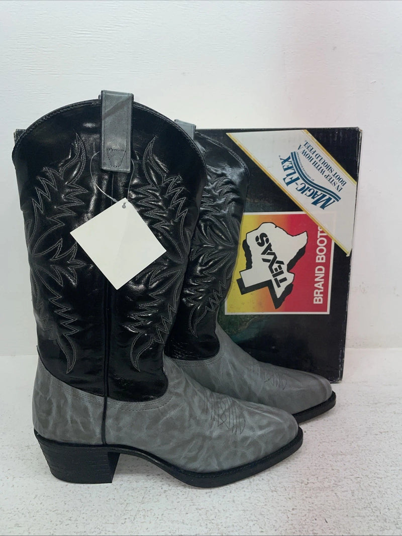 New Men’s Gray Texas Brand Cowboy Boots. 1202 8 E E. 1-90