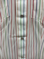 New Kids Rockmount Multicolor Stripe Long Sleeve Pearl Snap Size 32 CC-109