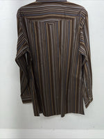 New Men’s Brown White House Long Sleeve Button Up Shirt. Large P-60