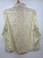 New Women’s White Horse Yellow Floral Long Sleeve Pearl Snap Medium YY-126