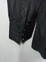 New Men’s Black White House Long Sleeve Pearl Snap Shirt. XL S-7