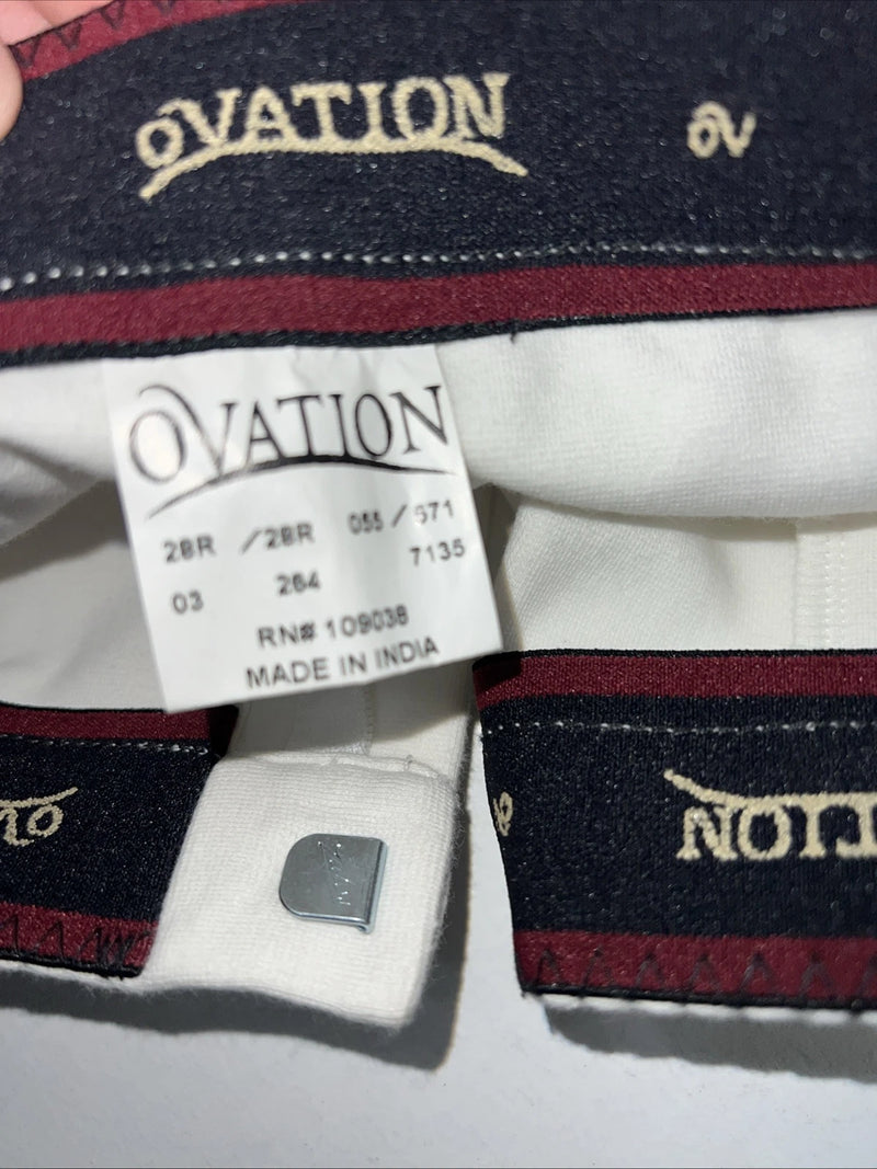 New Women’s White Ovation English Classic F/S Breeches. 28 R C-31