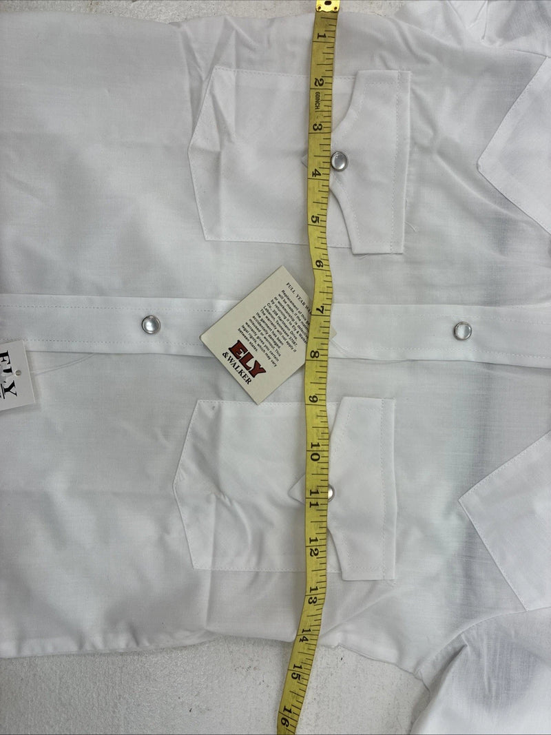 New Kids ELY Cattleman White Long Sleeve Pearl Snap Size Boy 8 YY-64