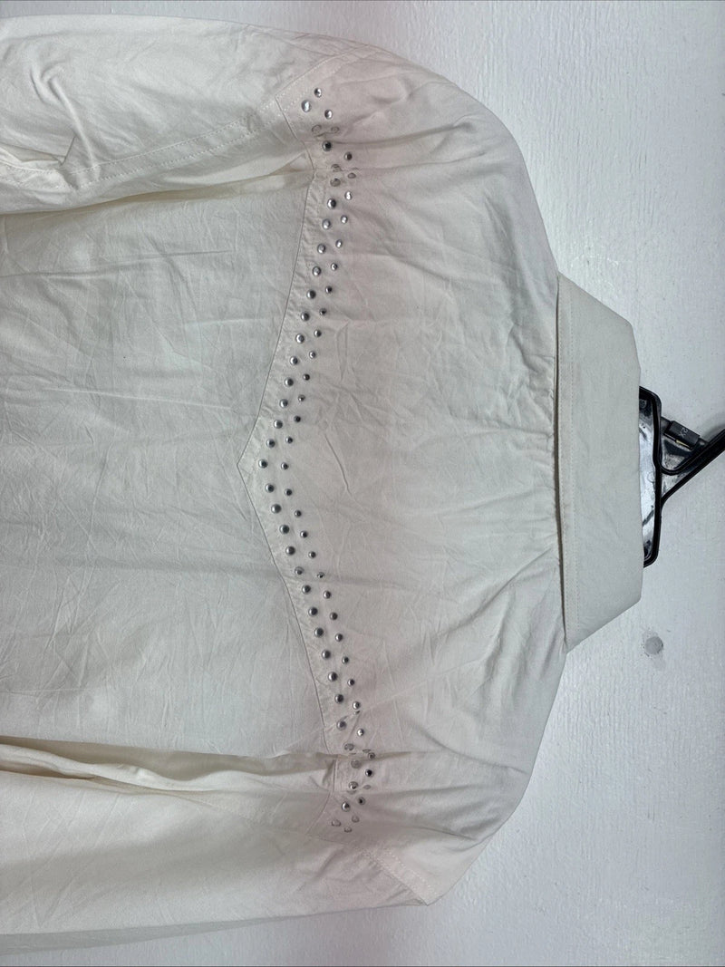 New Women’s Cumberland White Gem Long Sleeve Pearl Snap 2XL GG-43