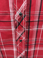 New Men’s ELY 1878 Red Plaid Short Sleeve Pearl Snap XL M-48
