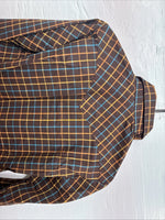 New Men’s LEE Brown Plaid Long Sleeve Pearl Snap 14.5 Small M-55