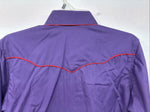New Women’s White Horse Purple Red Long Sleeve Pearl Snap Small LL-72
