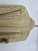New Men’s Fenton Yellow White Stripe Long Sleeve Pearl Snap 16 Large Q-47