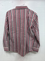 New Kids ELY Classic Red Stripe Long Sleeve Pearl Snap Large CC-74