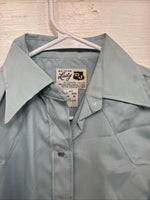 New Girls Dickson Jenkins Blue Long Sleeve Pearl Snap Size 32 CC-106