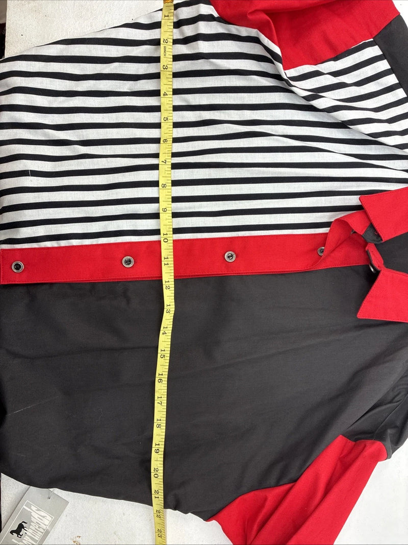 New Women’s Cowboy Threads Black Red Long Sleeve Button Up Large TT-77