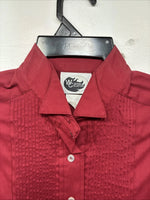 New Western Collection Red Long Sleeve Button Up English Shirt Size 14 LL-95