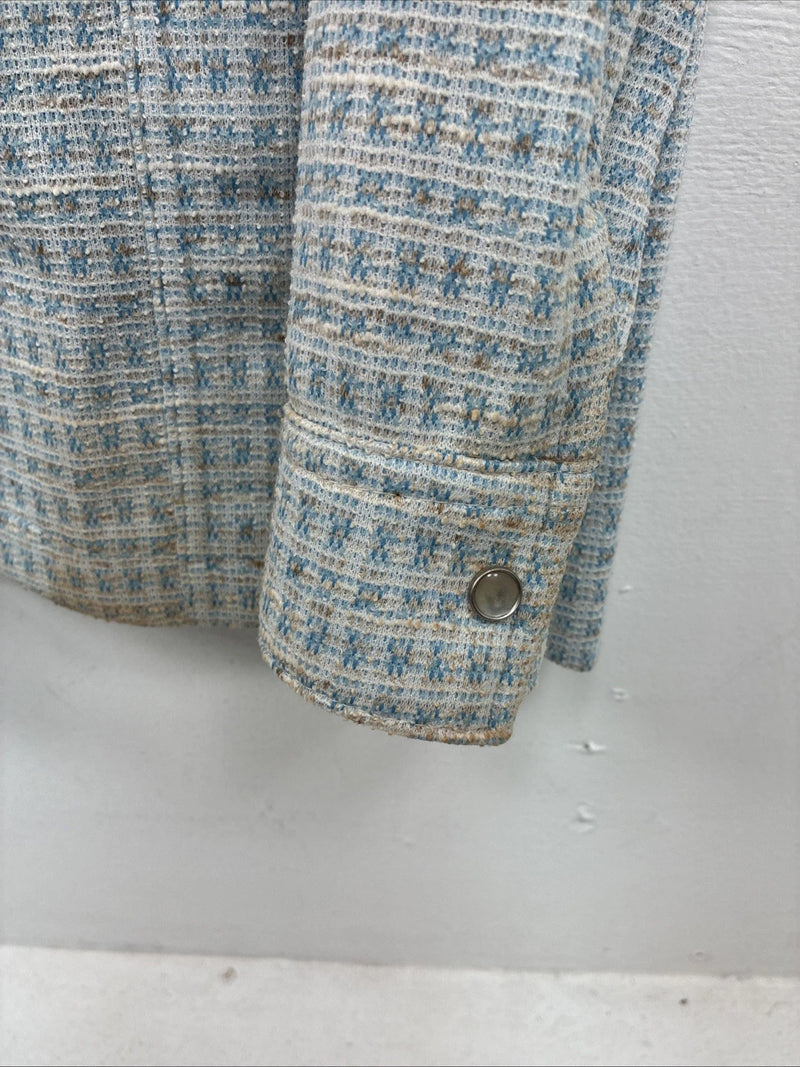 New Women’s Lee Blue Design Long Sleeve Button Up Jacket Size 11 KK-42