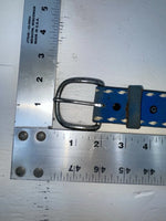 New Blue Genuine Leather Circle Y Weaved 30” Belt #7030 JJ-132