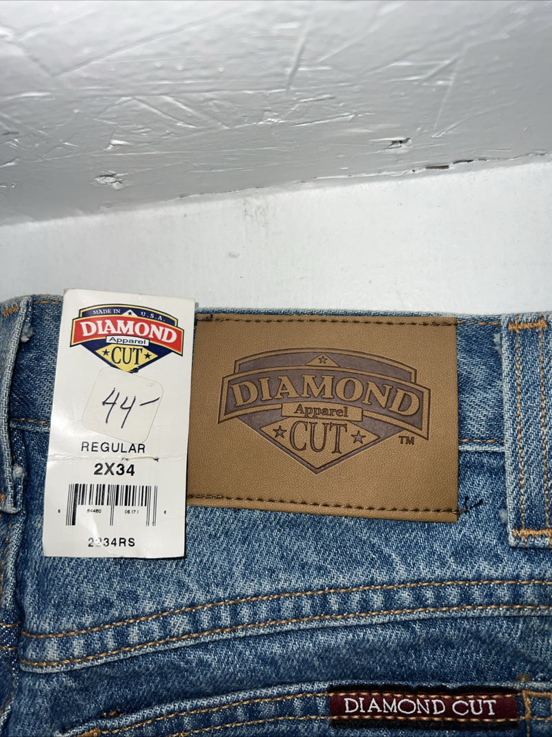 New Women’s Diamond Cut Regular Fit Denim Jeans. 2x34 L-2