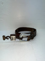 New Brown Genuine Leather Nocona Pendent And Tooled 30” Belt #1110202 JJ-27