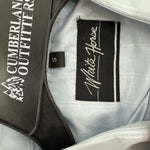 New Men’s White Horse Blue long sleeve pearl snap small B-69
