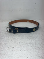 New Navy Genuine Leather Gold Pendant 34” Belt #10493 Z-18