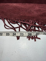 New Burgundy Congress Leather Show Chaps Adjustable Waist 31” N-23